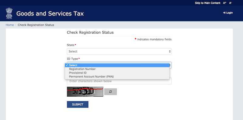 gst status check by pan number