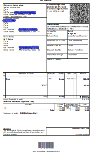 tally e invoice generation