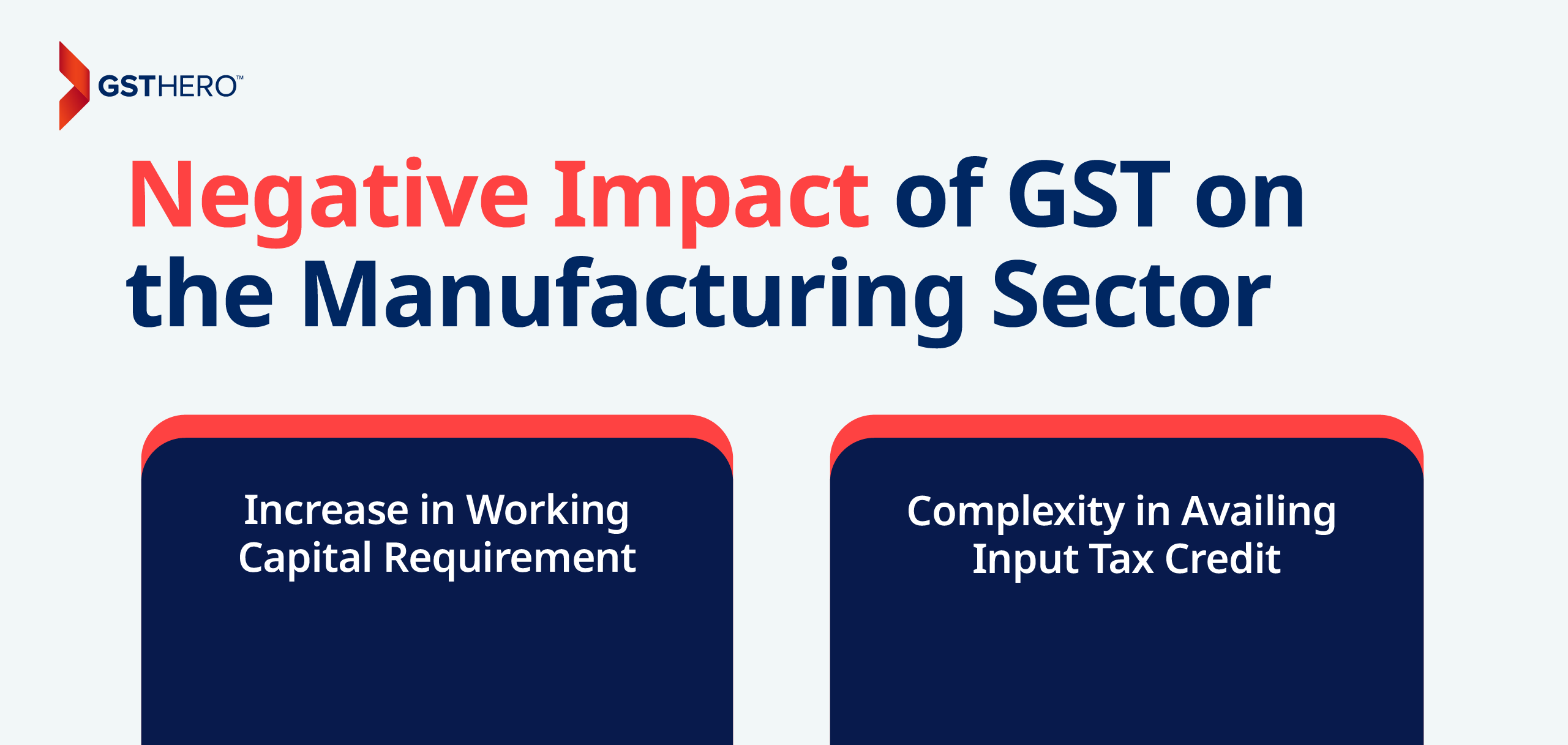 Negative Impact of GST on the Manufacturing Sector
