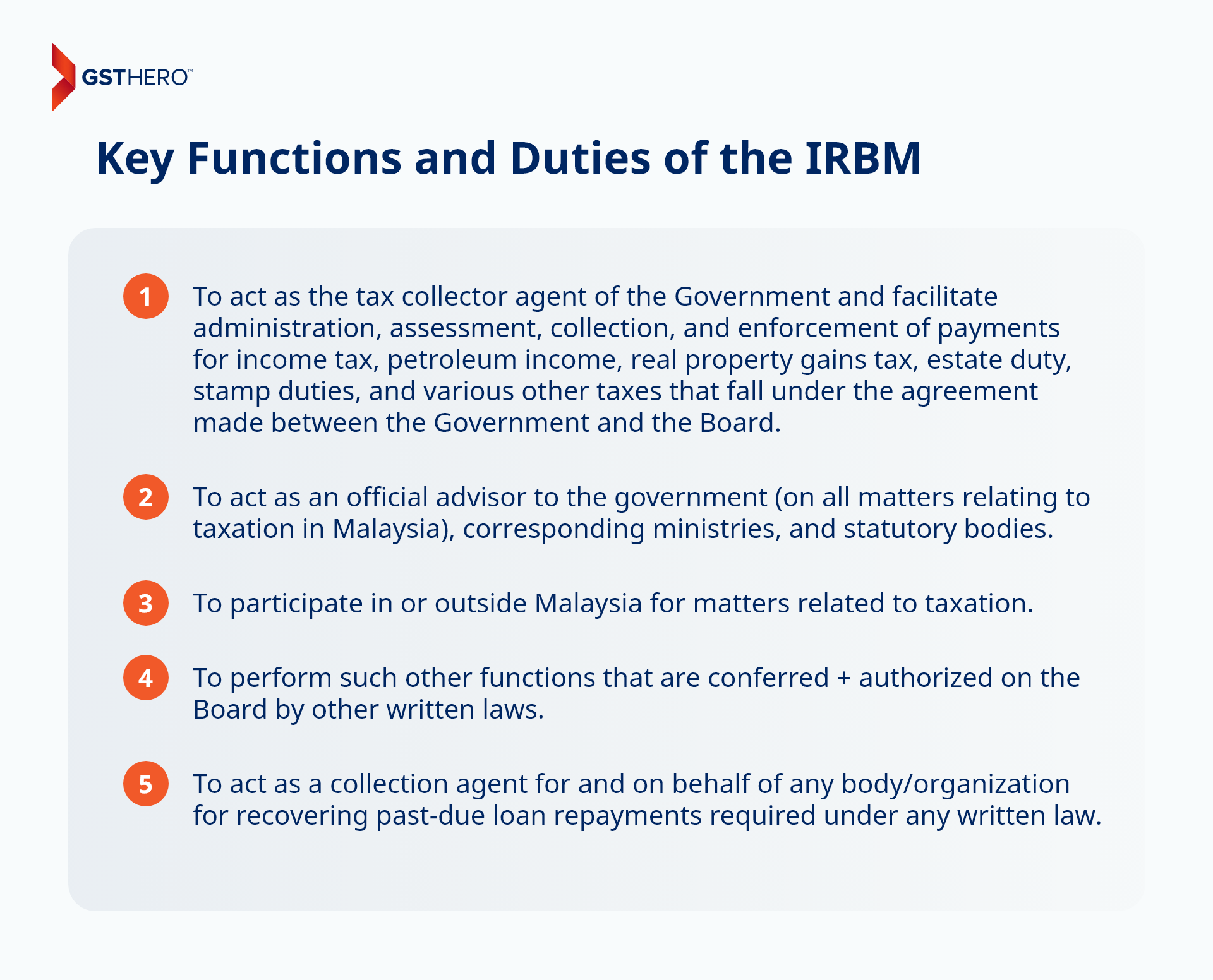Inland Revenue Board of Malaysia duties